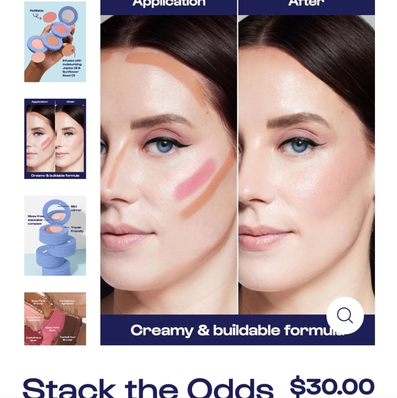 ALLEYOOP Stack the Odds Refillable Multi-use 3 Cream Face Stacker NEW - Picture 3 of 11